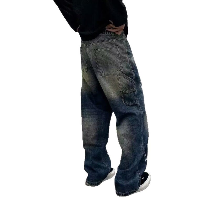 Unisex Classic Denim Jeans Loose Fit Daily Outdoor Wear - Image 4