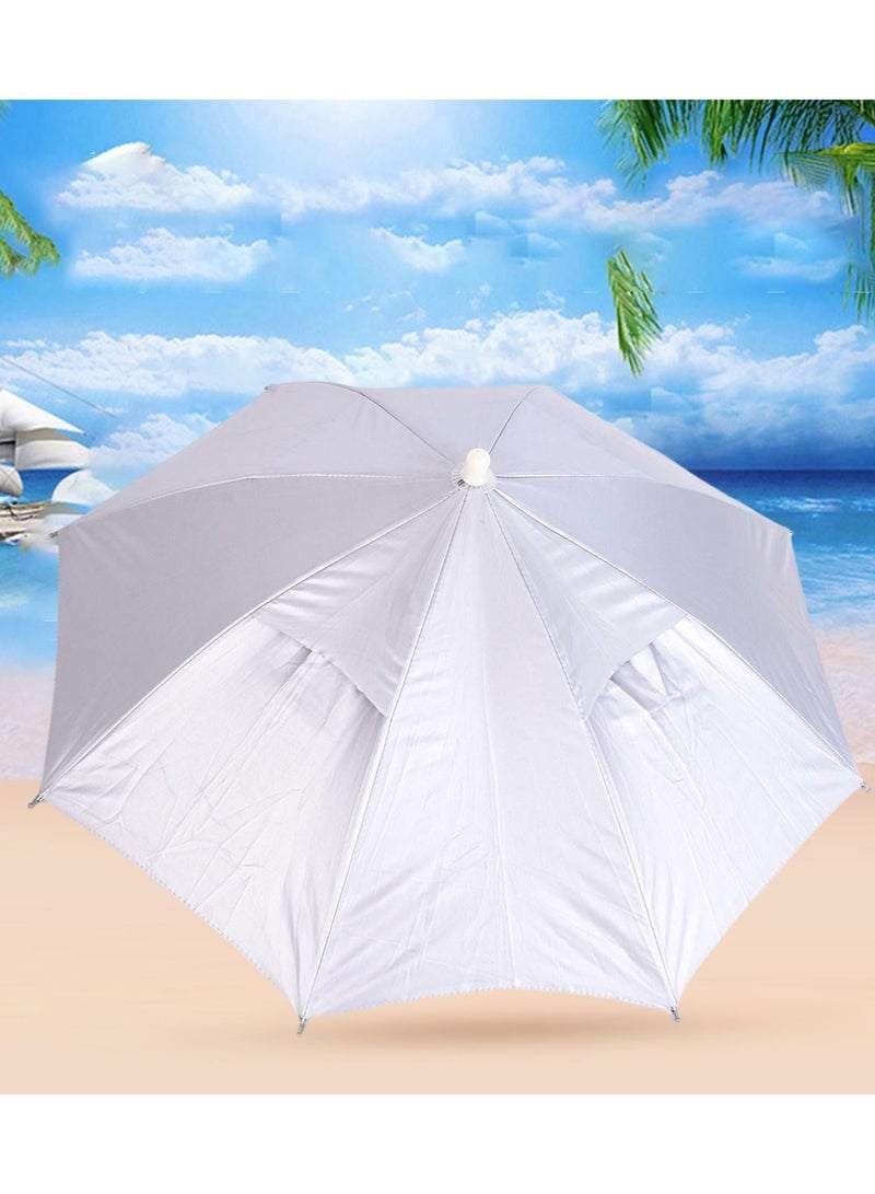 Generic Foldable Nylon Fabric Head Umbrella Hat Fishing Camping Headwear For Outdoor Activities And Sunlight UV Protection Hands Free Elastic Waterproof Folding Headband Cap  - Image 2
