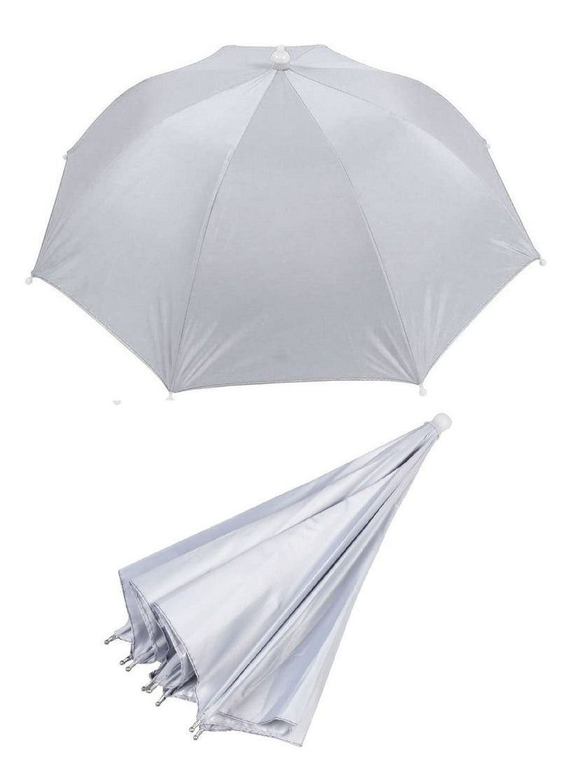 Generic Foldable Nylon Fabric Head Umbrella Hat Fishing Camping Headwear For Outdoor Activities And Sunlight UV Protection Hands Free Elastic Waterproof Folding Headband Cap  - Image 3
