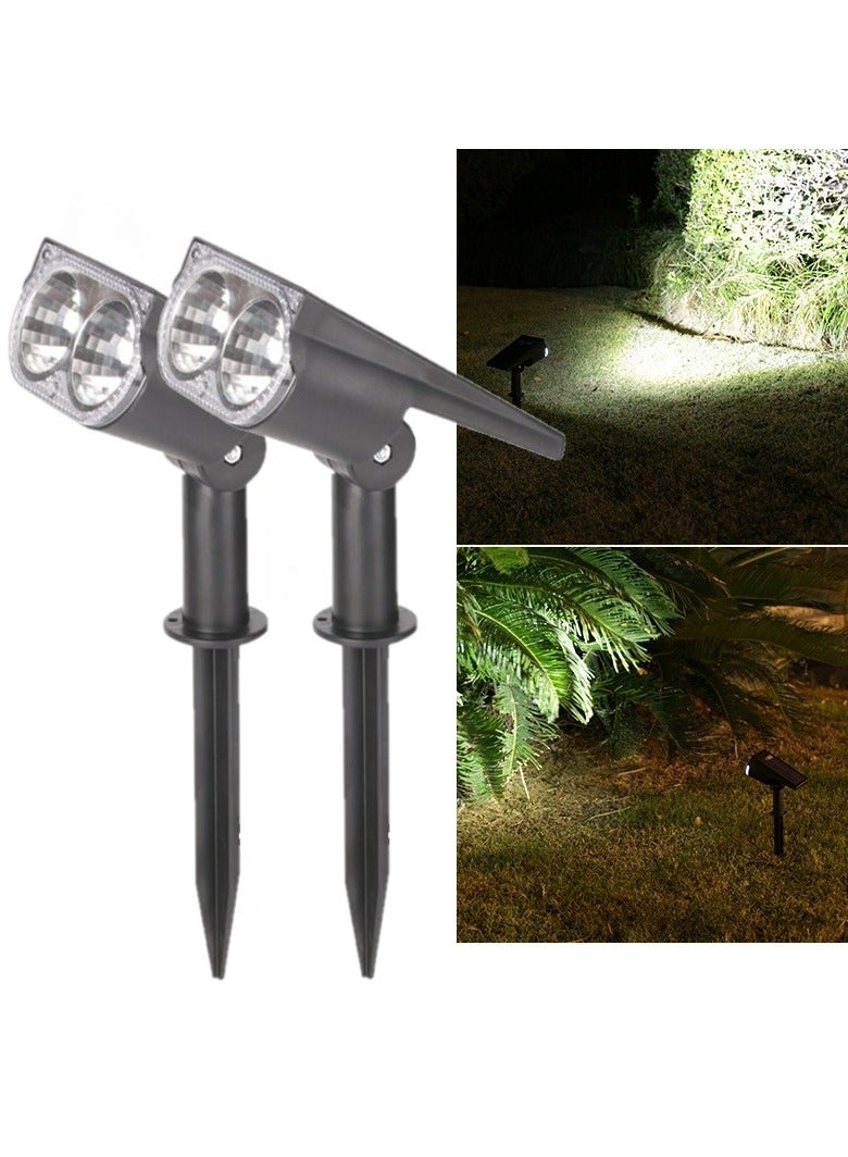 SISGL مصباح حديقة LED شمسي خارجي، أضواء كاشفة شمسية للحديقة الخارجية، أضواء مناظر طبيعية شمسية مقاومة للماء IP65 2 في 1، أضواء حائط حديقة شمسية قابلة للتعديل باللون الأبيض البارد لتزيين الفناء ومسار السباحة والشرفة وممر الحديقة - Image 1
