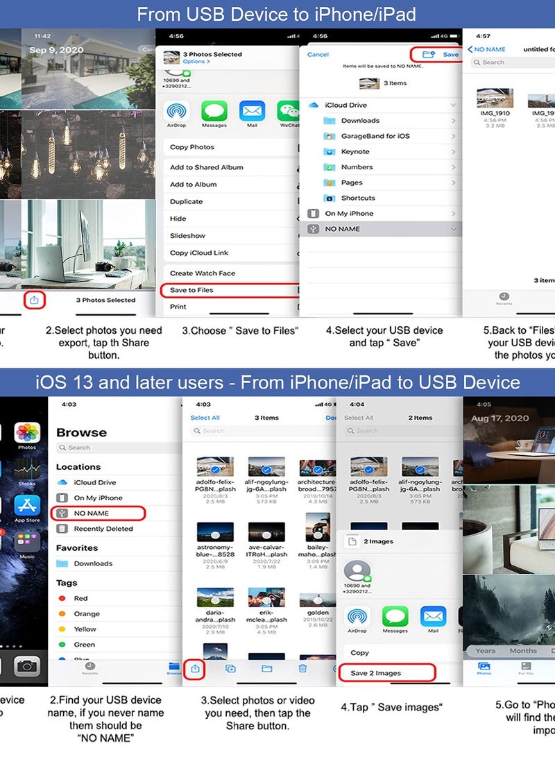 SOLARAE HDMI OTG Adapter, HDMI USB Hub, 6-in-1 Lighting to HDMI Digital AV Converter, TF SD Card Reader, USB Camera Adapter, Power Delivery Compatible with Phone, Pad, Support MIDI Keyboard, Projector - Image 4