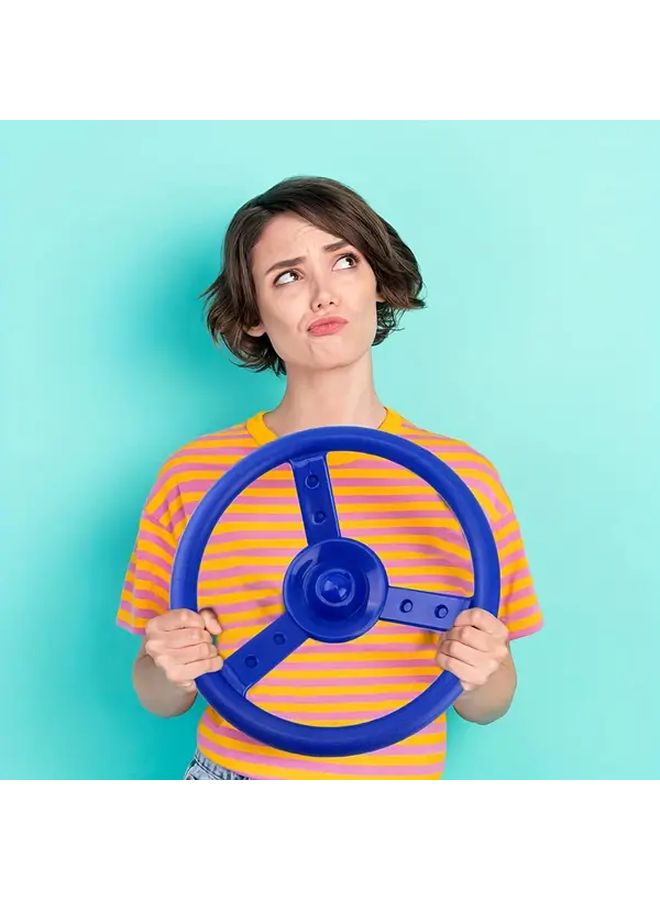 Blue Swing Steering Wheel Durable Plastic Easy Install For Outdoor Backyard Treehouse Jungle Gym - Image 4