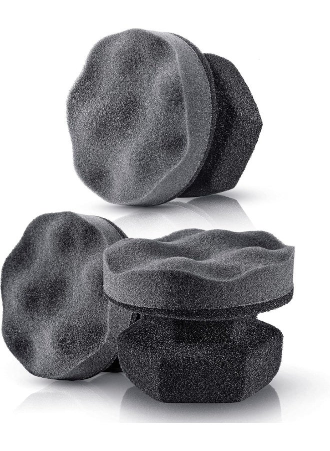 BBTO 3 Pieces Tire Dressing Applicator Washable Tire Shine Applicator Dressing Pad Car Detailing Foam Sponge Reusable Tire Cleaner Sponge for No Messing Tire Detailing Supplies (8 cm) - Image 1