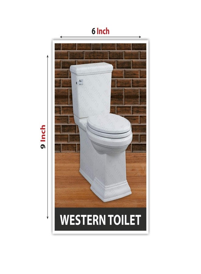 Anne Print Solutions ® Ladies and Gents Self Adhesive Vinyl Western Toilet Sticker Combo- Multicolour, 6 Inch X 9 Inch, Pack of 4 - Image 2