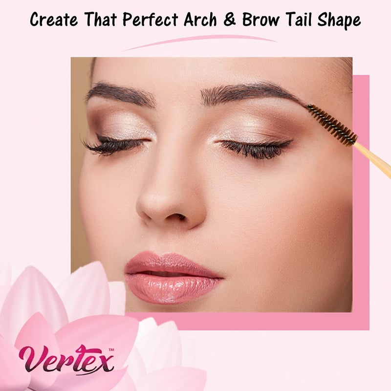 Vertex Eyebrow Brush Spoolie Comb - For Eyebrows Blending Brow Pomade | Small Angled Eyelash Brush For Longer Lashes - Image 3