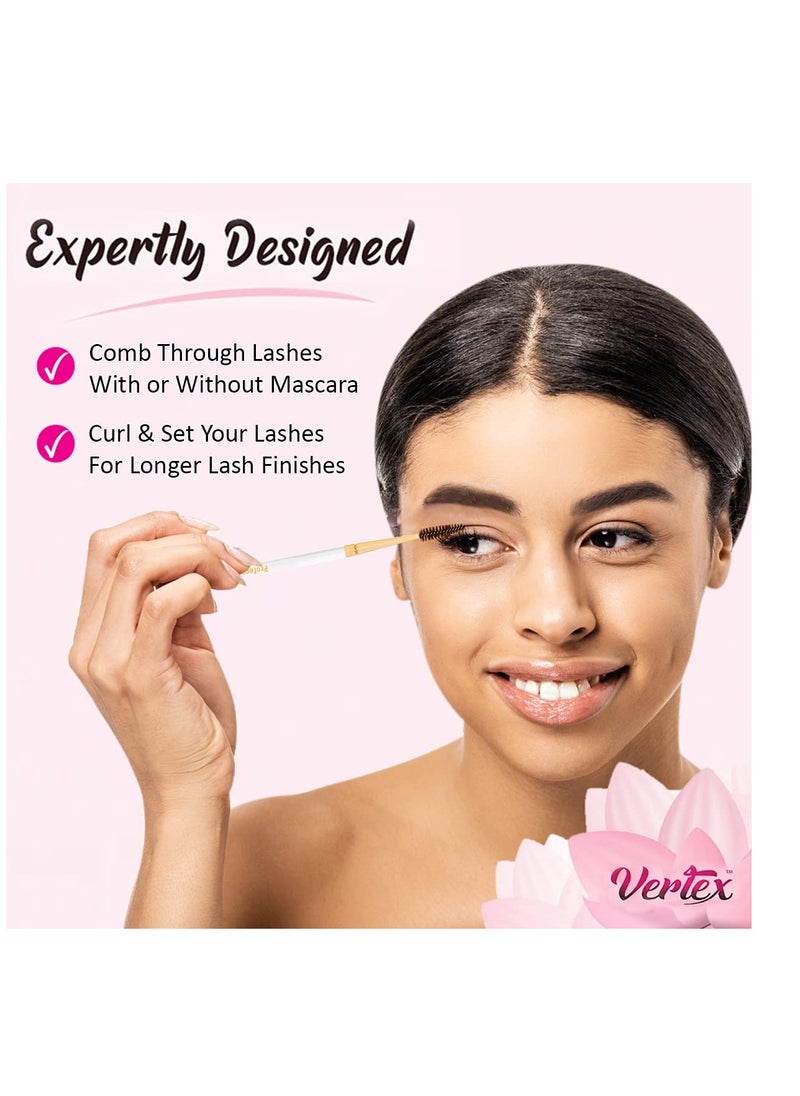 VERTEX - Vertex Eyebrow Brush Spoolie Comb - For Eyebrows Blending Brow Pomade | Small Angled Eyelash Brush For Longer Lashes - Image 1