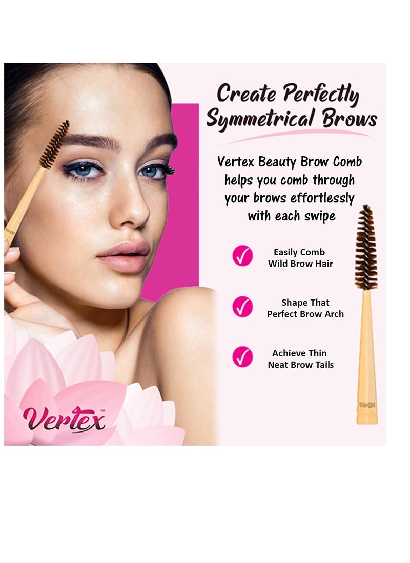 VERTEX - Vertex Eyebrow Brush Spoolie Comb - For Eyebrows Blending Brow Pomade | Small Angled Eyelash Brush For Longer Lashes - Image 1