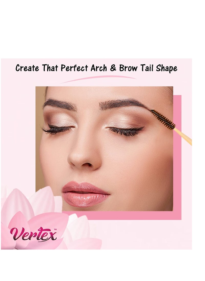 VERTEX - Vertex Eyebrow Brush Spoolie Comb - For Eyebrows Blending Brow Pomade | Small Angled Eyelash Brush For Longer Lashes - Image 1