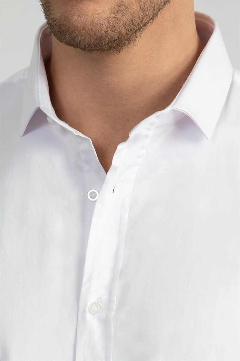 Tudors Slim Fit Slim Fit Lycra Plain Satin Men's Shirt