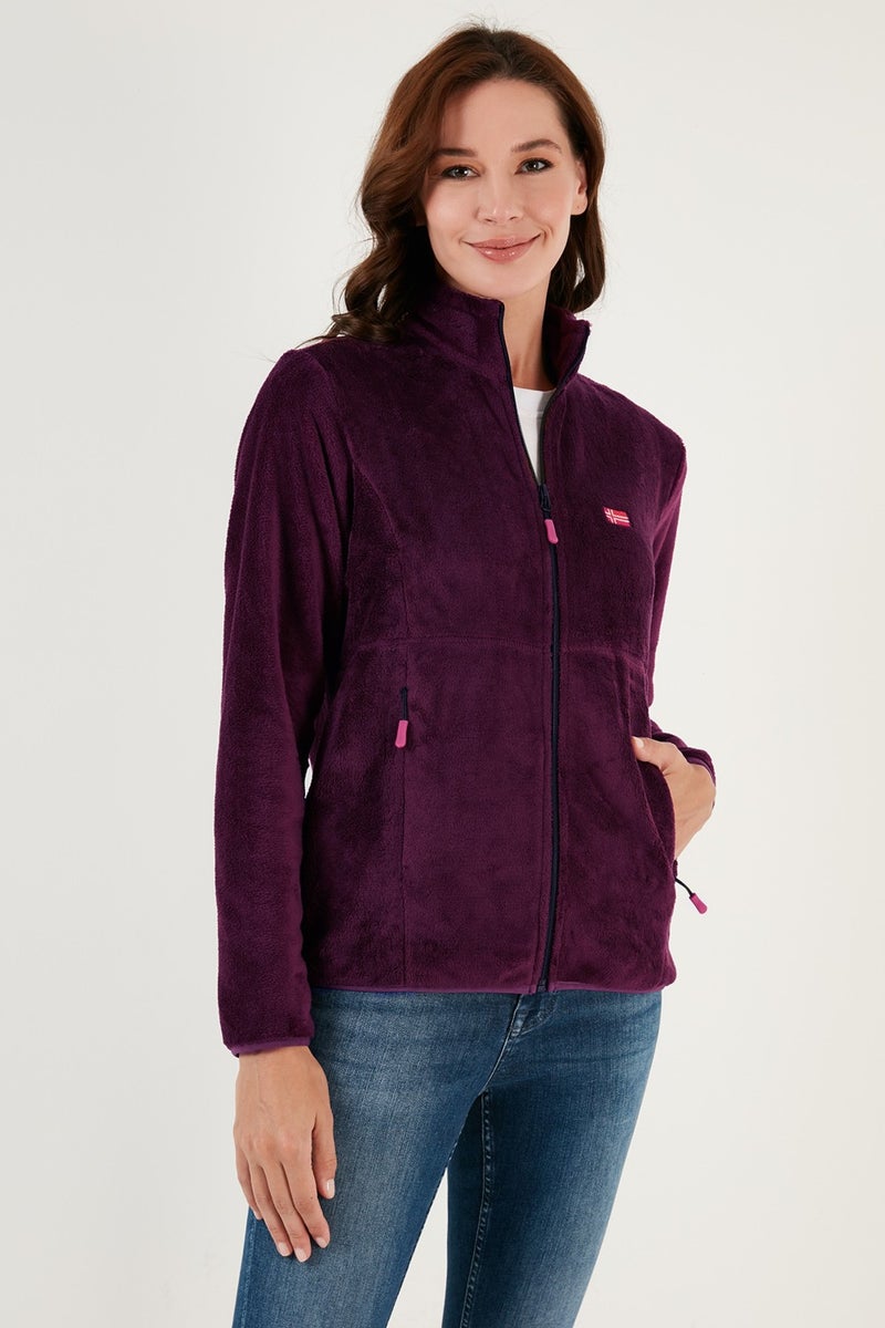 Lela Slim Fit Anti-Pilling Non-Pilling Soft Textured Zippered Fleece Cardigan Women's Cardigan 5907017 - Image 3