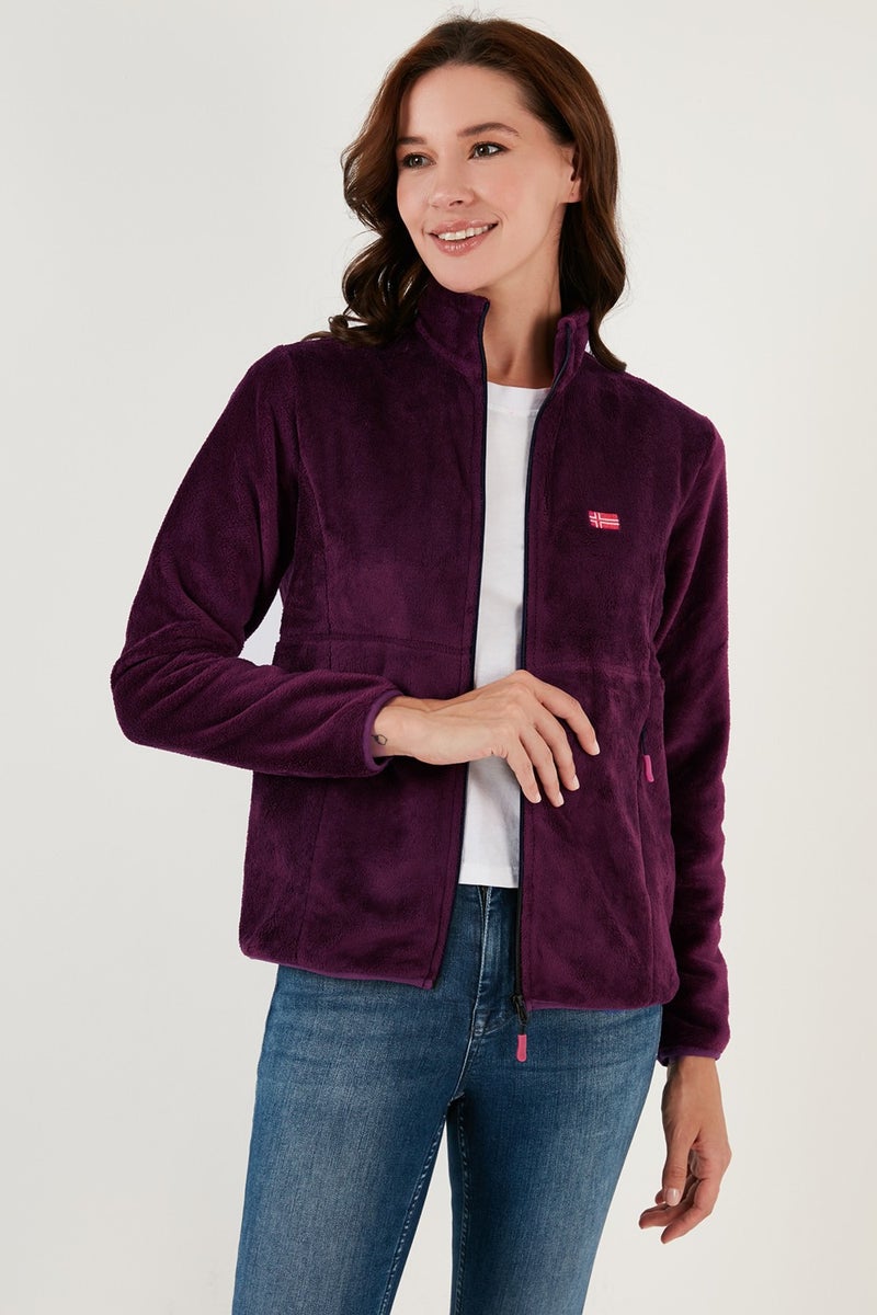 Lela Slim Fit Anti-Pilling Non-Pilling Soft Textured Zippered Fleece Cardigan Women's Cardigan 5907017 - Image 2