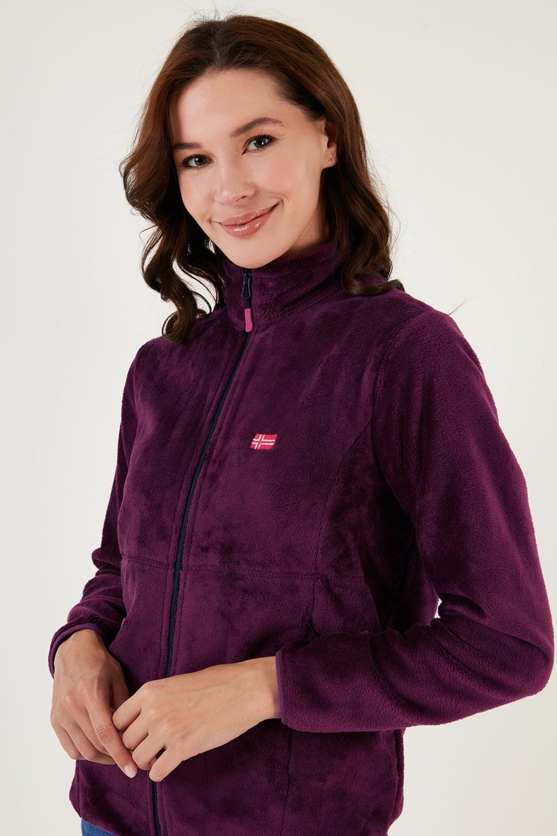 Lela Slim Fit Anti-Pilling Non-Pilling Soft Textured Zippered Fleece Cardigan Women's Cardigan 5907017 - Image 4