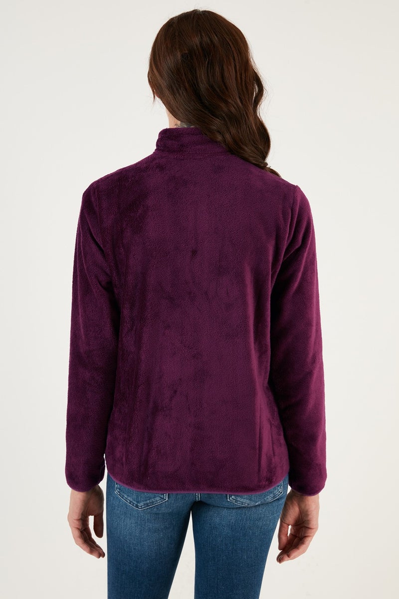 Lela Slim Fit Anti-Pilling Non-Pilling Soft Textured Zippered Fleece Cardigan Women's Cardigan 5907017 - Image 5