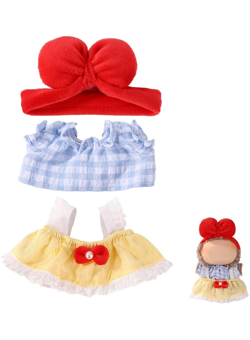 Clothes for Labubu(NO Doll) , Handcrafted Crochet 3 Piece Set for 17cm Doll, Premium Outfit with Accessories for Labubu, Stylish Clothes for Labubu Doll(red) - Image 1