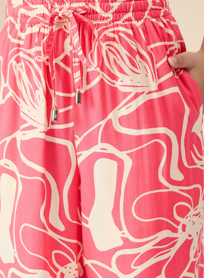 Stylo Bug Stylo Bug All Over Print Round Neck Top and Pants Set