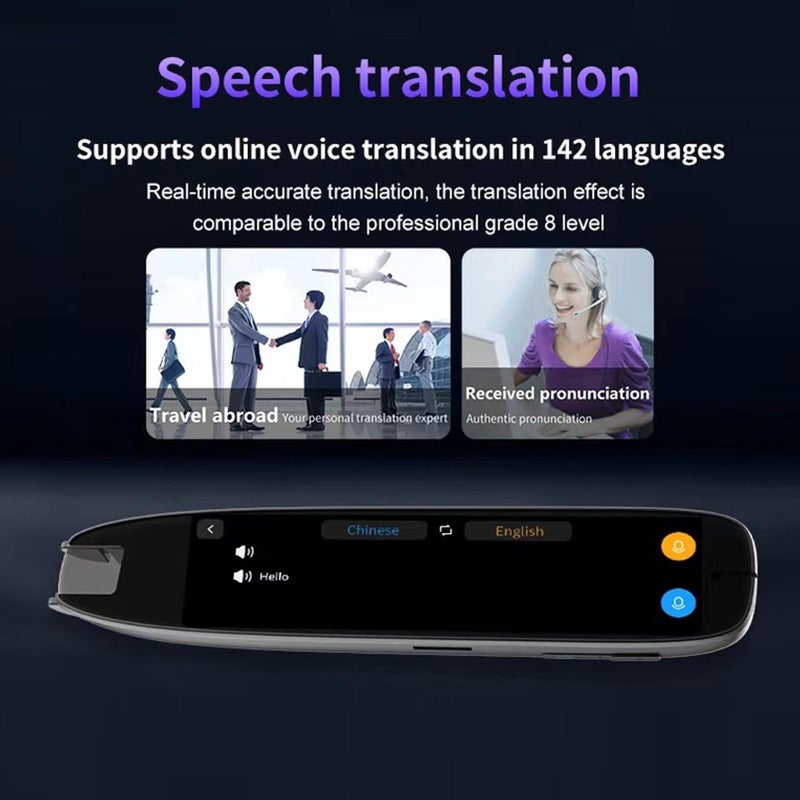 Scan Reader Pen 3.7 Inch Touch Screen 142 Languages Online Offline Text to Speech Translator Device for Travel Business Learning - Image 5