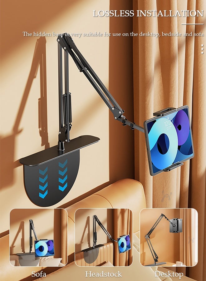 DUNISO Hidden Bedside Phone Tablet Holder 360° Adjustable Foldable Retractable Hidden Insertable Slit and Clip-On Cell Phone and Tablet Stand for Bed, Sofa and Desk (Phone&Tablet Universal) - Image 2