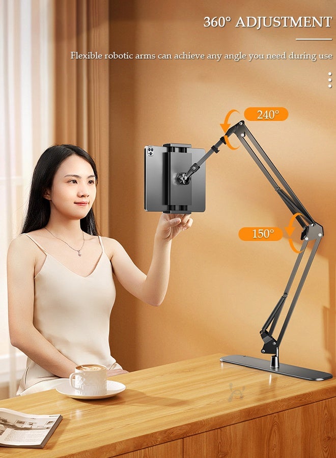 DUNISO Hidden Bedside Phone Tablet Holder 360° Adjustable Foldable Retractable Hidden Insertable Slit and Clip-On Cell Phone and Tablet Stand for Bed, Sofa and Desk (Phone&Tablet Universal) - Image 4