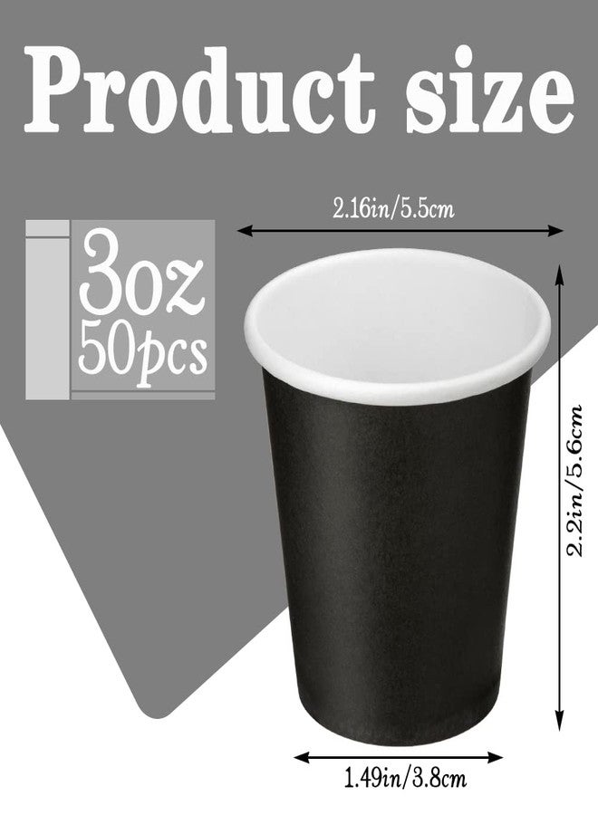 Iuuidu 3 oz Paper Cups, Black Mouthwash 50 Count Disposable Bathroom Cups, Disposable Espresso Cups Small Paper Cups for Party,Picnic,Travel,Espresso and Snack - Image 2