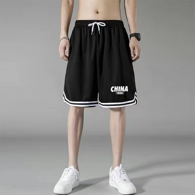 Shorts Mens Summer Handsome Mens Home Shorts Sports Pants Mens Running Big Pants Mens Home Fat Men C6 black 