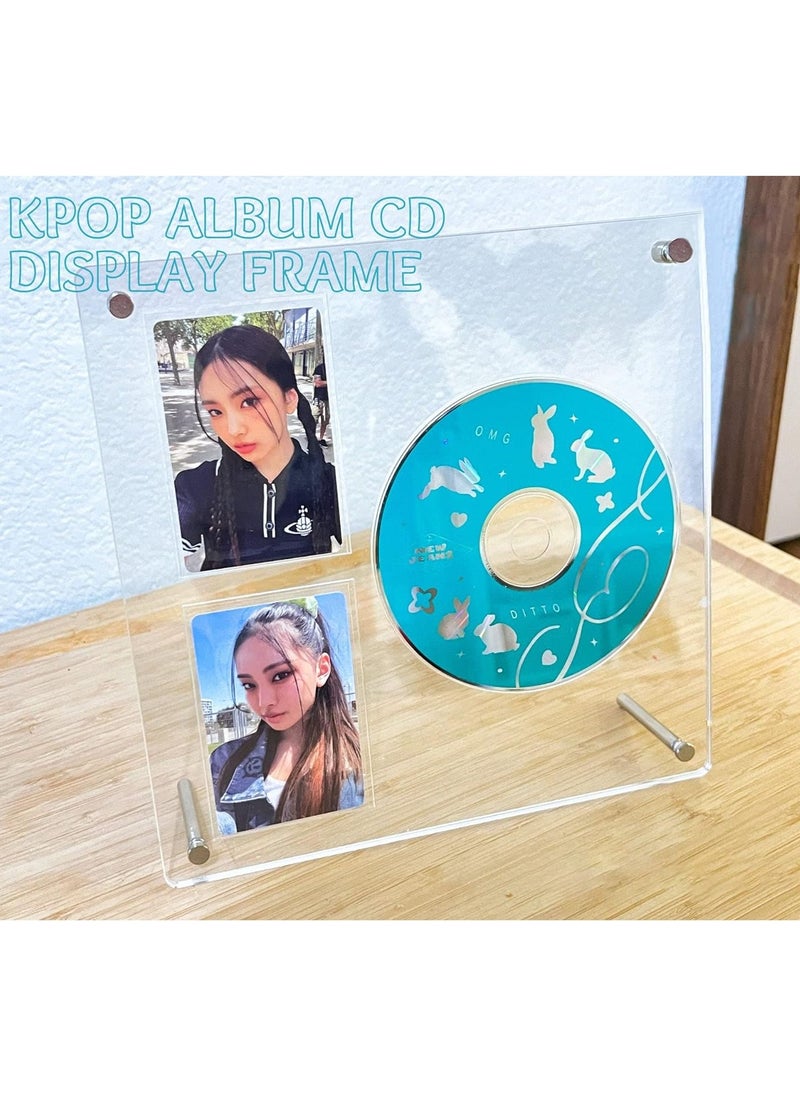General - Kpop Acrylic Album CD/Photo Card Display Stand, Holds 2 Photo Cards Display Frame Clear Shelf Photo Card Display Frame Photo Card Holder - Image 1