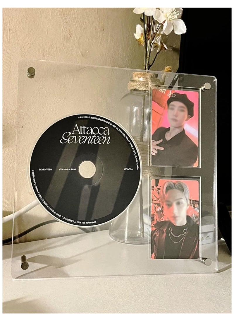 General - Kpop Acrylic Album CD/Photo Card Display Stand, Holds 2 Photo Cards Display Frame Clear Shelf Photo Card Display Frame Photo Card Holder - Image 1