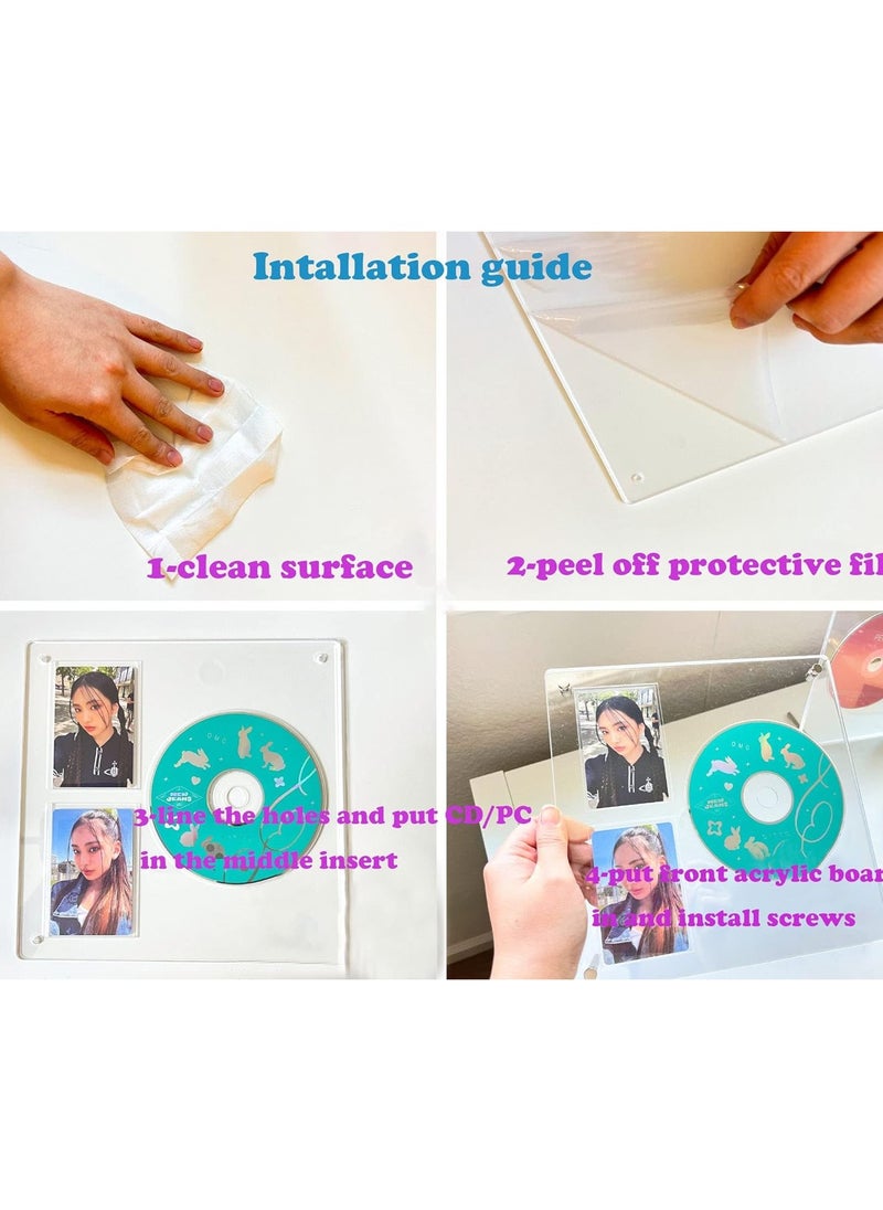 General - Kpop Acrylic Album CD/Photo Card Display Stand, Holds 2 Photo Cards Display Frame Clear Shelf Photo Card Display Frame Photo Card Holder - Image 1