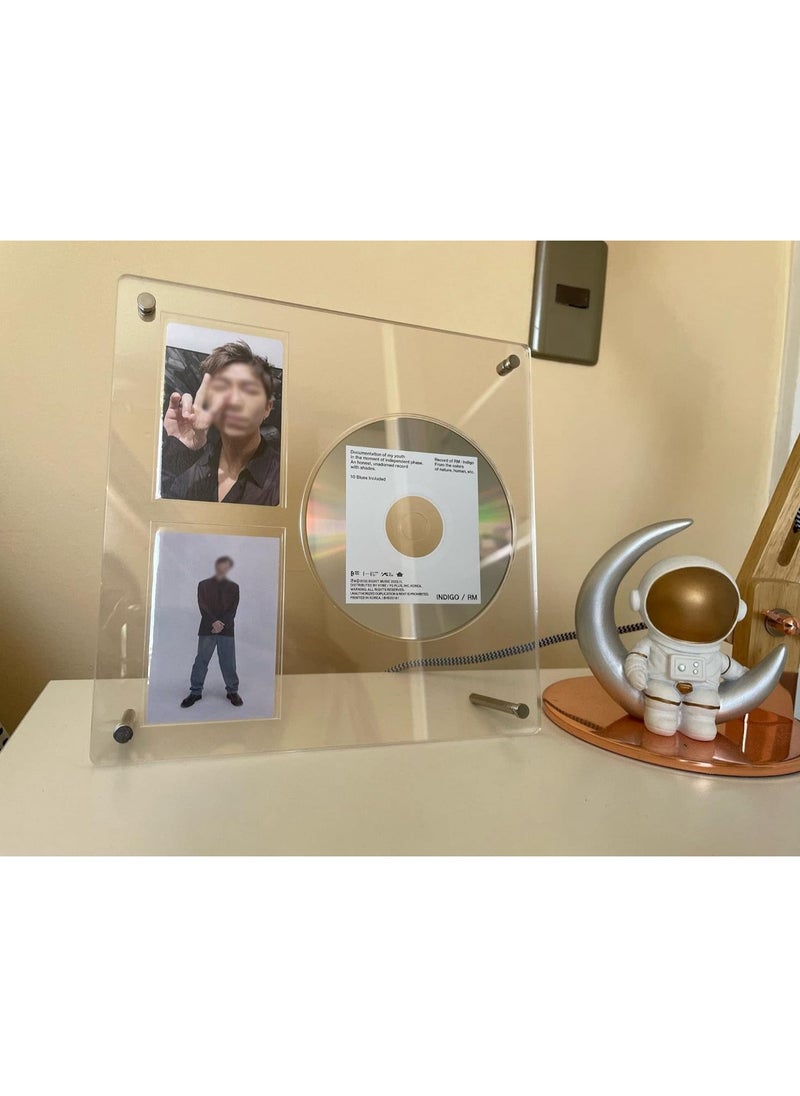 General - Kpop Acrylic Album CD/Photo Card Display Stand, Holds 2 Photo Cards Display Frame Clear Shelf Photo Card Display Frame Photo Card Holder - Image 1