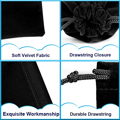 Shintop 10pcs Velvet Drawstring Bags Wedding Gift Bags Velvet Cloth Jewelry Pouches (Black) - Image 3