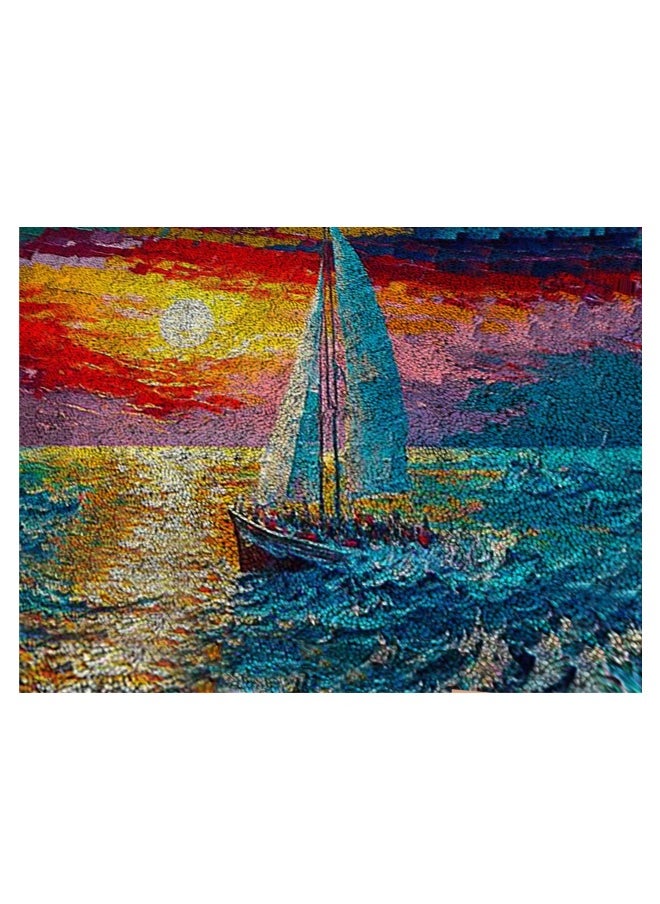 Loquat DIY Latch Hook Kits Rug Embroidery Carpet Set with Crochet Needlework Crafts Shaggy Latch Kits for Adults/Kids Home Decoration  - Image 1