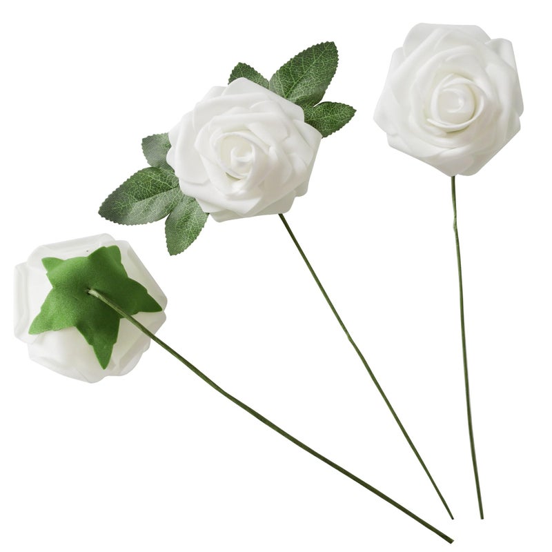 Exoment 25pcs Artificial Flower Foam Rose Real Touch Roses Flower Heads with Stem for DIY Wedding Bouquets Centerpieces Arrangements Party Baby Shower Home Decor (Shades of Dusty Rose) - Image 3