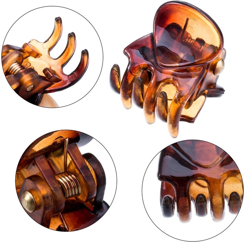 24 Pcs Mini Hair Claw Clips - Durable Small Hair Clips for Kids & Adults (Coffee + Black) - Image 3