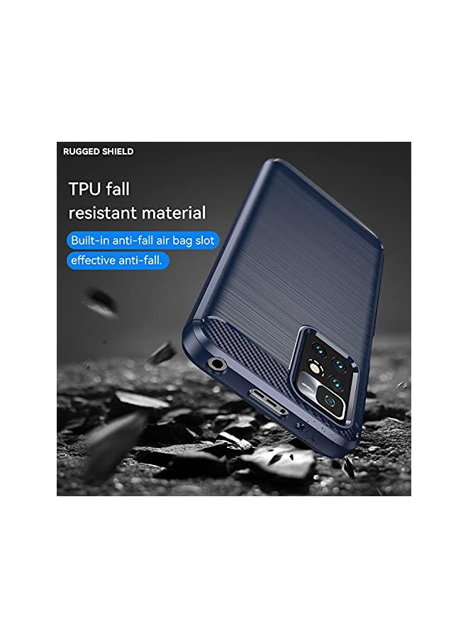 Zaboon Slim Fit Flexible Tpu Shockproof Silicone Case Cover For Xiaomi Redmi 10 (Blue) - Image 2