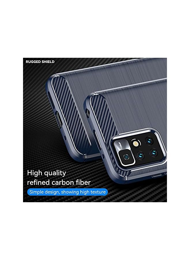 Zaboon Slim Fit Flexible Tpu Shockproof Silicone Case Cover For Xiaomi Redmi 10 (Blue) - Image 3