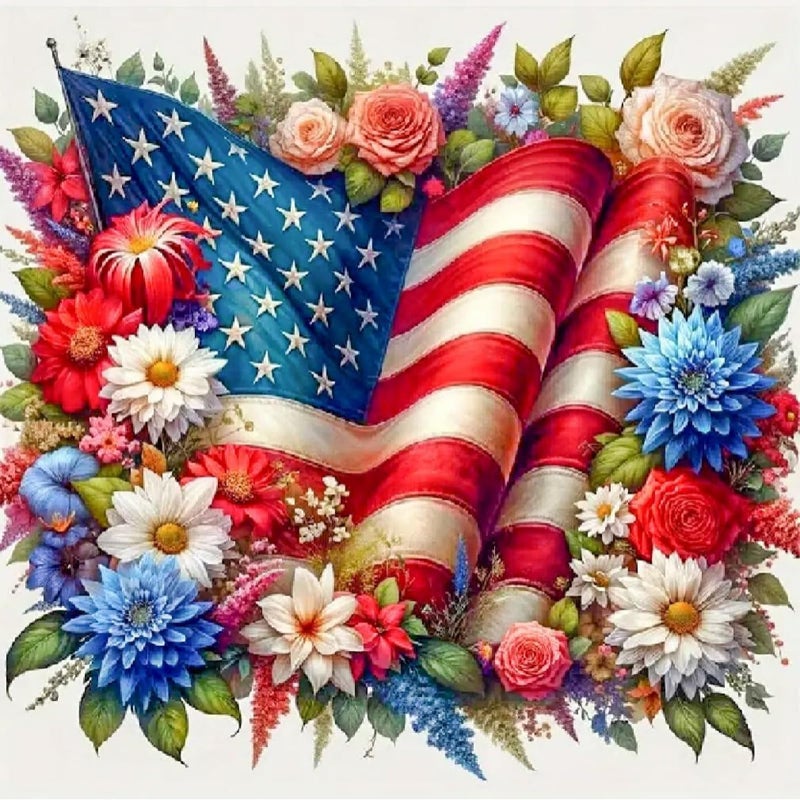 KTHOFCY 5D DIY Diamond Painting Kits for Adults US Flag Independence Day Full Drill Embroidery Cross Stitch Crystal Rhinestone Paintings Pictures Arts Wall Decor Painting Dots Kits 137X137 inch - Image 3