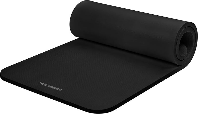 Retrospec Solana Yoga Mat 1/2" Thick w/Nylon Strap for Men & Women - Non Slip Exercise Mat for Yoga, Pilates, Stretching, Floor & Fitness Workouts - Image 1