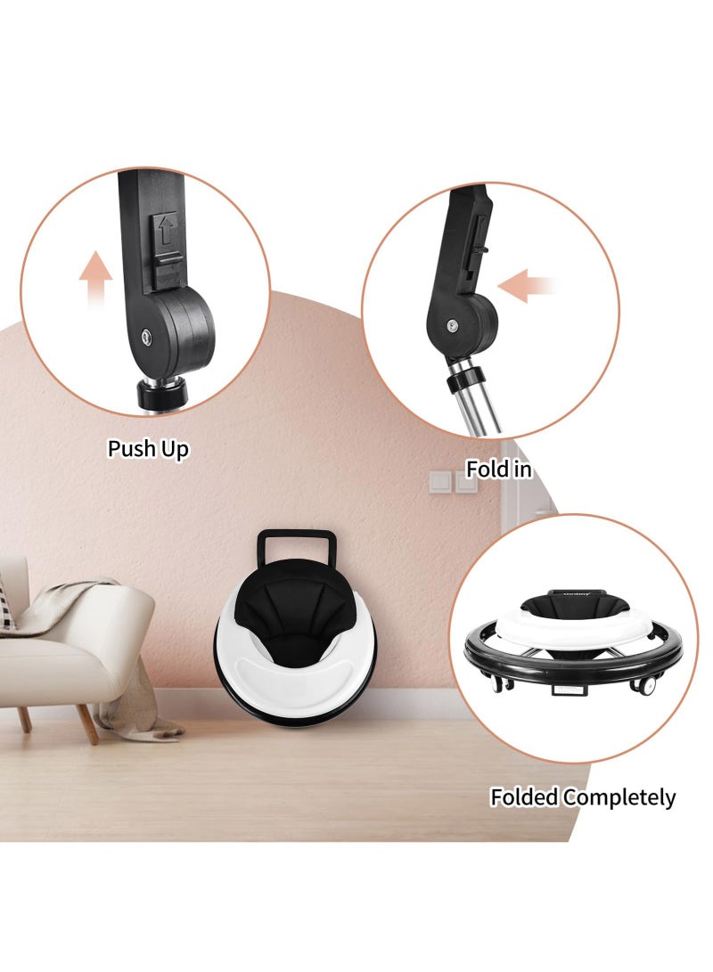 CoddleBaby Foldable Baby Walker with 9-Height Adjustment, Compact Design, Comfortable Seat & 360° Wheels – Portable Walker for Infants and Toddlers - Image 3