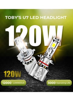 Toby's U7_H4 Double beam 120W/Pair Power Original Tested LED Headlight Assembly 12000 Lumens Bright Color With Temperature (6000K) - pzsku/Z629284AB31EAA5E7559BZ/45/_/1724243445/89fec210-8c93-402e-bc05-0672227b662e