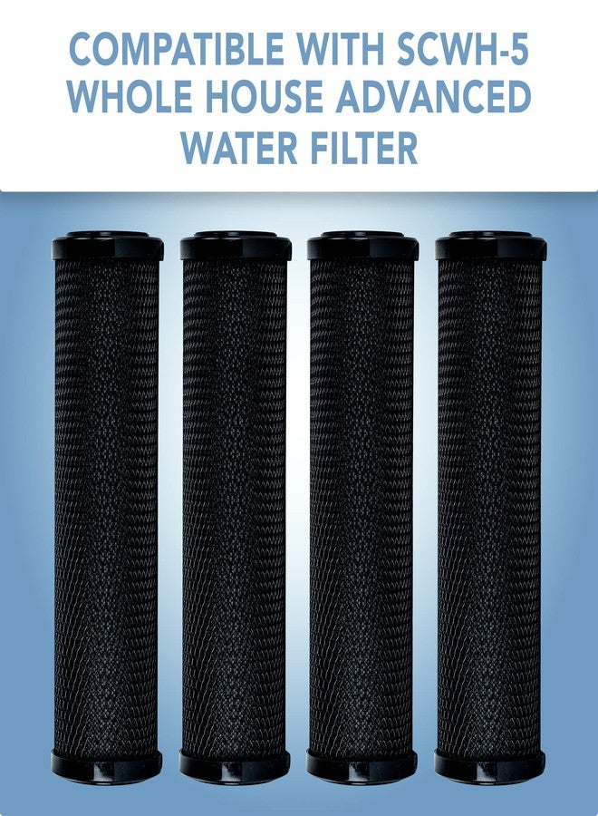 CFS - 4 Pack Whole House Advanced Carbon Water Filter Cartridges Compatible with SCWH-5 Models - Remove Bad Taste and Odor - Whole House Replacement Filter Cartridge - Image 2