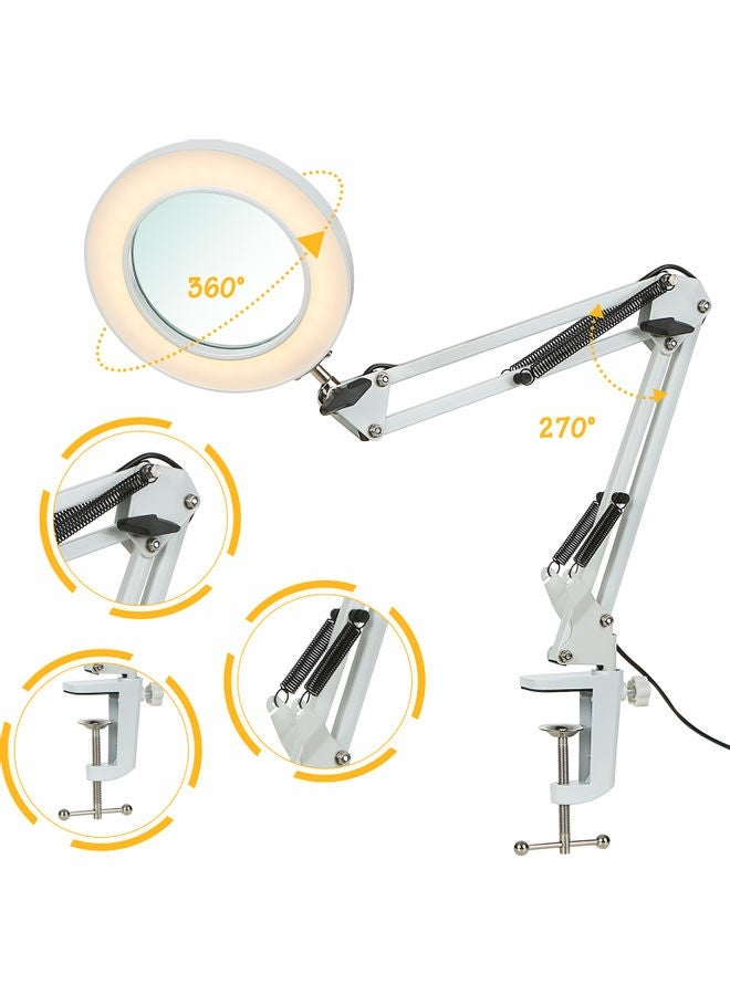 NIBEMINENT USB Clip-On Adjustable Magnifying LED Table Lamp Warm White - Image 2