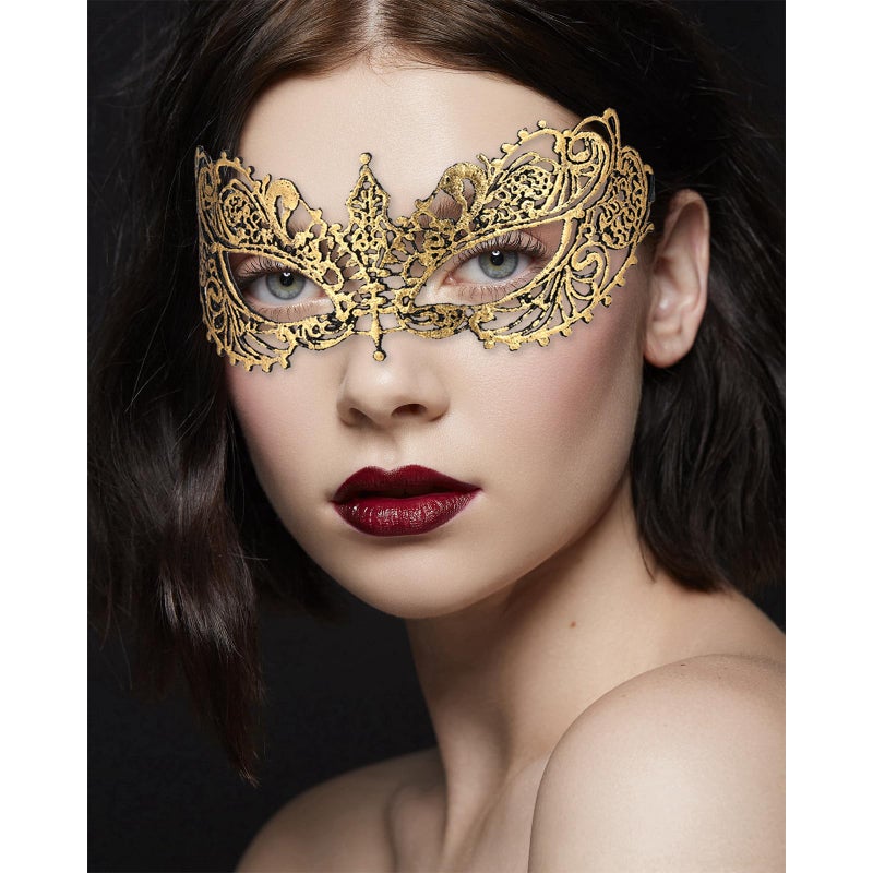 Wullina Masquerade Mask 4Pcs Mysterious Lace Black Gold Silver Masquerade Masks for Women Men Couples Prom Costumes - Image 5