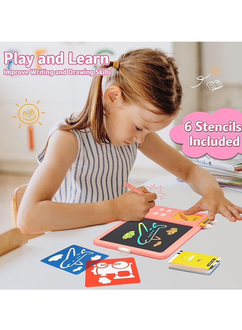 Educational Toys, 224 Pieces, Audio Flashcards with Sound Effects, Educational Lcd Writing Board, Word Games, Birthday Gifts for Children Aged 2-7, Pink - Image 4