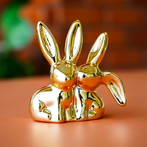 Ekhasa Nostrae Rabbit Show Pieces for Home Decor Living Room Decorative Items | Cute Animals Showpieces Gift Item for Decor | Center Table Tv Showcase Shelf Office Desk Interior Statue Figurines - Image 2