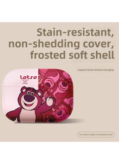 Strawberry Bear Family Airpods Protective Case Cartoon Cute Suitable For Apple 1/2/3 Generation Bluetooth Headset Soft Case-Color:Waving Strawberry Bear-stitching-Model:AirpodsPRO