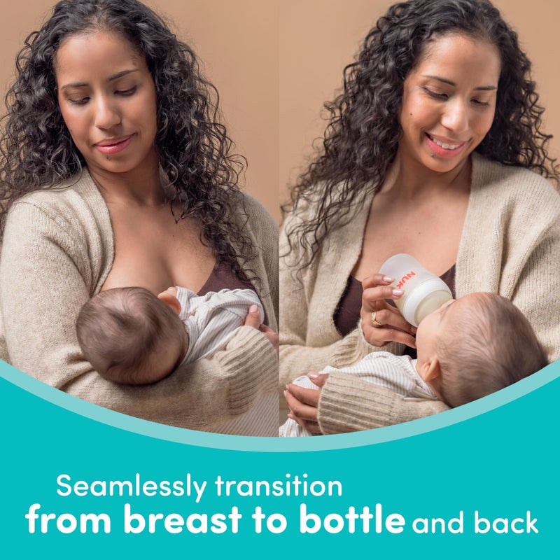 NUK Perfect Match 2-in-1 Natural and Anti-Colic 8oz Bottle with Adaptable Medium Flow Nipple, 2 Pack - Image 5