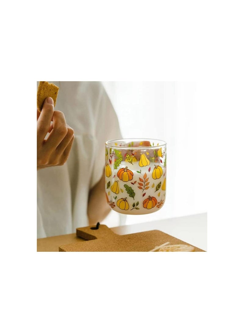Beauenty Pumpkin Glass Mugs,Cute Glass Mugs Cup, Big Coffee Cup, Tea Cup, Milk Cup, Coffee Milk Cups Tea Juice Water Glass Drinkware Birthday Gift - Image 4