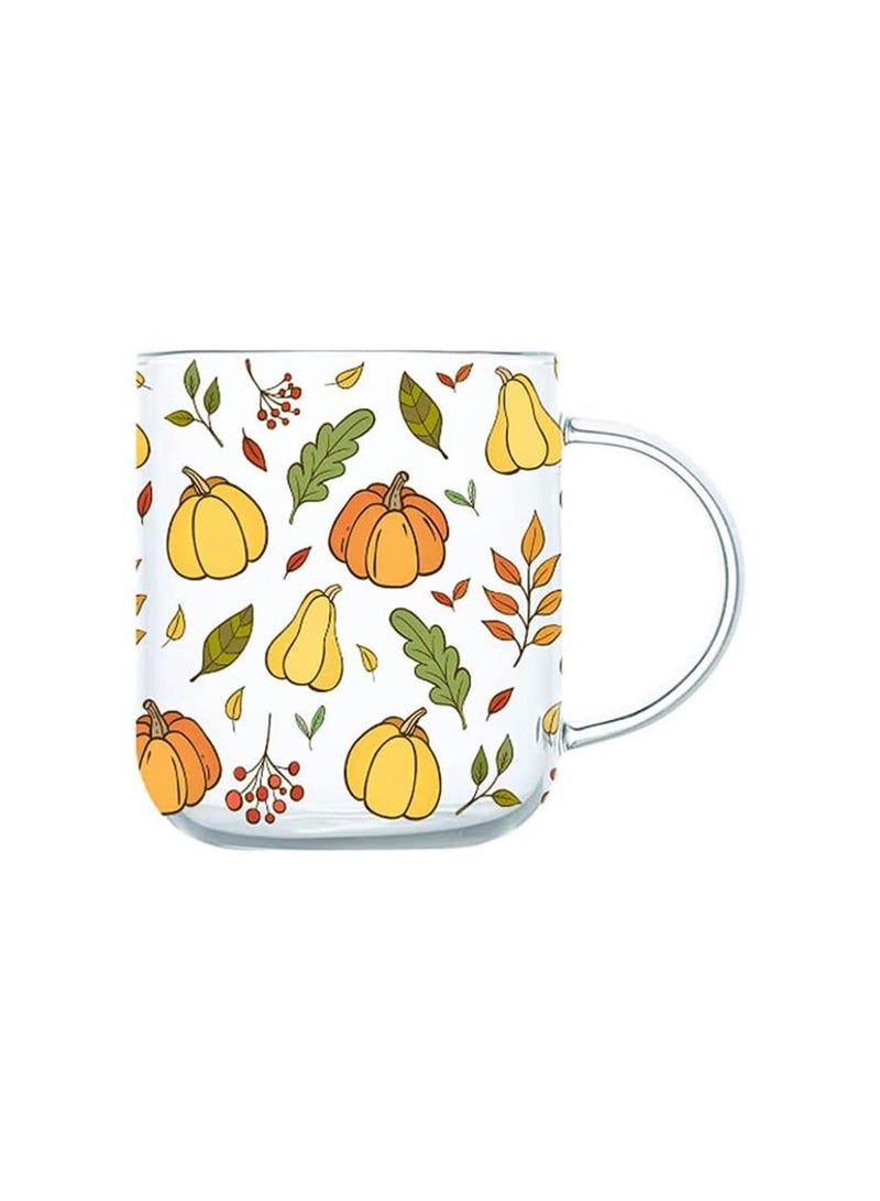 Beauenty Pumpkin Glass Mugs,Cute Glass Mugs Cup, Big Coffee Cup, Tea Cup, Milk Cup, Coffee Milk Cups Tea Juice Water Glass Drinkware Birthday Gift - Image 2