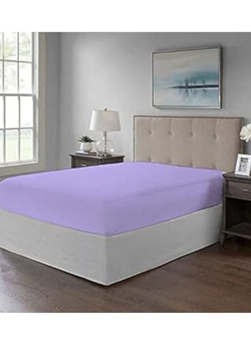 Lantique Cotton Solid Bed sheet 160 cm - light purple 