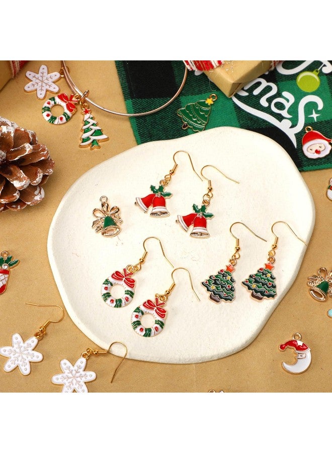 SANNIX 110Pcs 55 Pairs Christmas Charms Gold Enamel Jewelry Pendants For Xmas Earring Bracelet Necklace Craft Making - Image 4