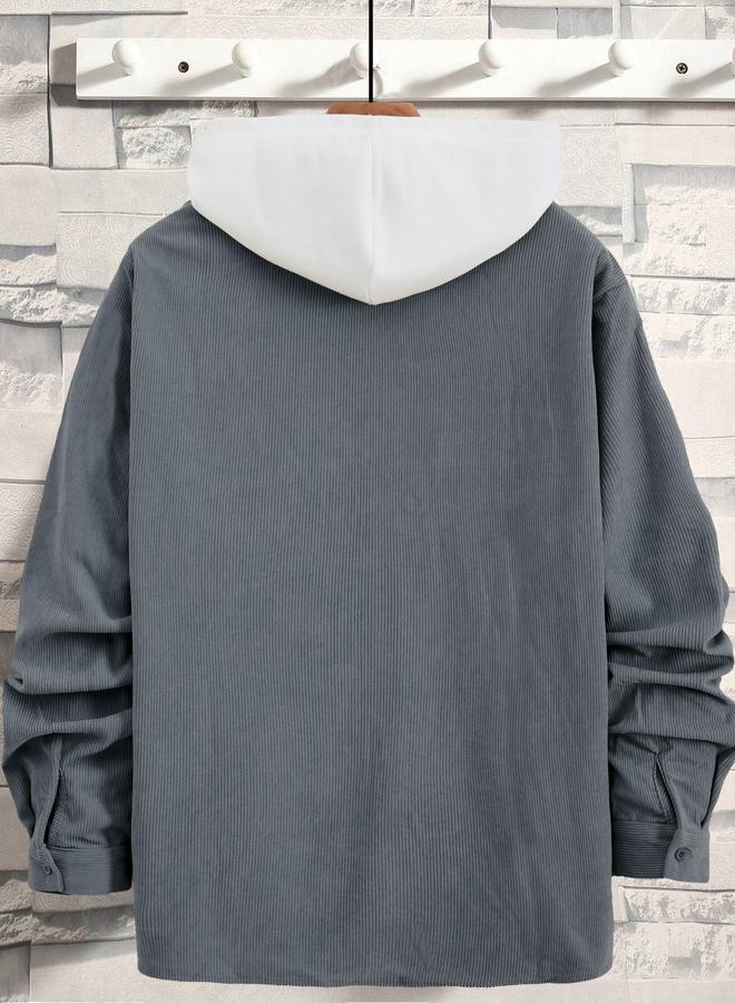 Take Two Men Texture Pocket Detail Long Sleeve Jacket - Image 3